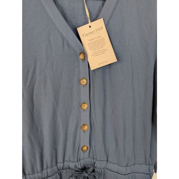 NWT Garnet Hill Blue Traverse Knit Jumpsuit - Picture 5 of 8
